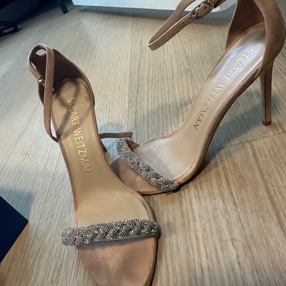 Stuart Weitzman nudistrong crystal sandal heel - Picture 2 of 6